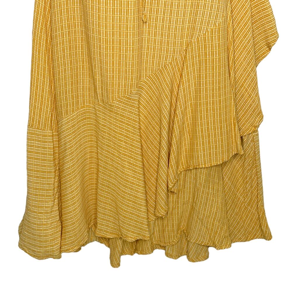 Faithfull the Brand 6 Golden Yellow Midi True Wrap Skirt Tie Waist Boho Earthy - Picture 4 of 6
